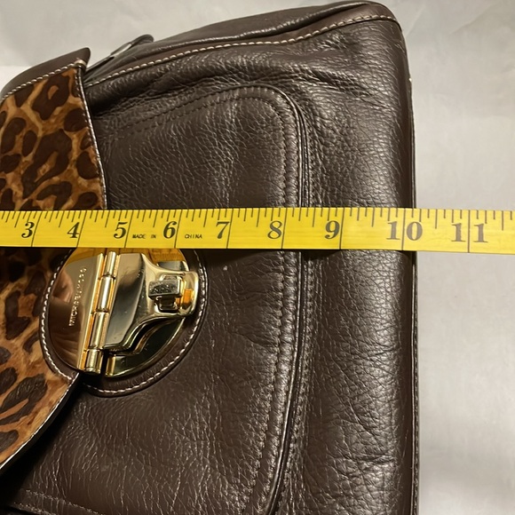 Vintage Michael Kors Handbag, Brown Leather with Dyed Calf Hair in Leopard, Med - Picture 6 of 16